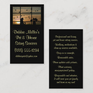 Stomme en bloemen in huis en rond huishouden visitekaartje