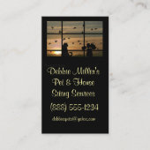 Stomme en bloemen in huis en rond huishouden visitekaartje (Voorkant)