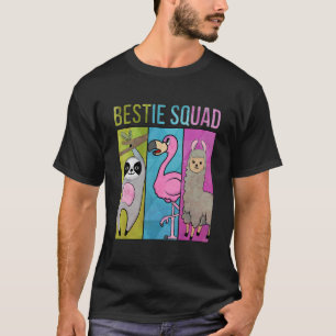 Stomme en grappige Slote Flamingo Llama Bestie Squ T-shirt