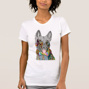 Stomme en kleurrijke Duitse Shepherd T-Shirt