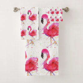 Stomme en kleurrijke roze flamingo Bathroom-handdo Bad Handdoek