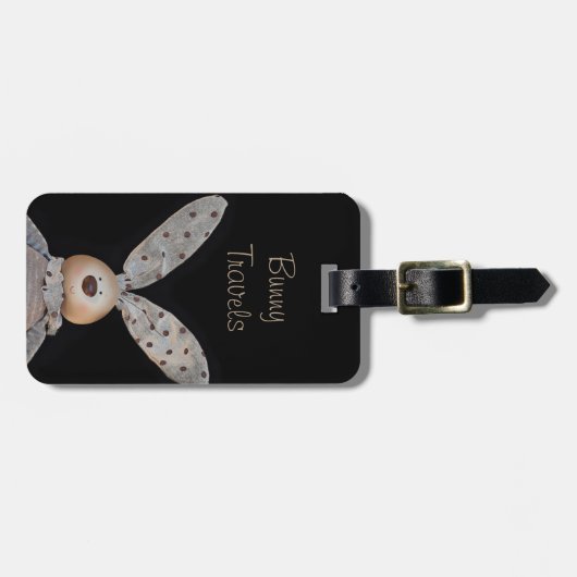 Stomme en kutse bunny bagagelabel (Voorkant horizontaal)