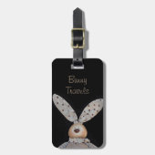 Stomme en kutse bunny bagagelabel (Voorkant verticaal)