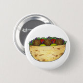 Stomme Falafel Pita Sandwich Mediterranean Food Ronde Button 5,7 Cm (Voorkant /achterkant)