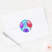 Stomme feestballonnen kinderen Birthday Hartelijk Ronde Sticker (Envelop)