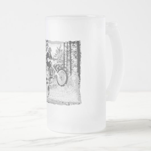 Stomme fietsen in de bossen matglas bierpul (Voorkant rechts)