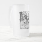 Stomme fietsen in de bossen matglas bierpul (Voorkant links)