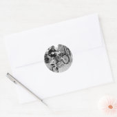 Stomme fietsen in de bossen ronde sticker (Envelop)