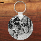 Stomme fietsen in de bossen sleutelhanger (Voorkant)