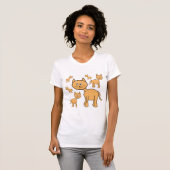 Stomme gemberkatten. Kat Cartoon. T-shirt (Voorkant volledig)