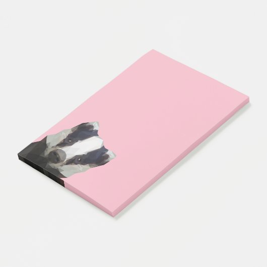Stomme geometrische badger post-it® notes (Schuin)