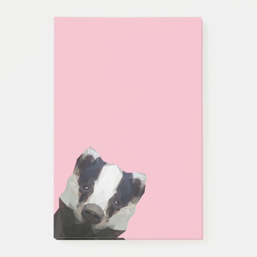 Stomme geometrische badger post-it® notes (Voorkant)