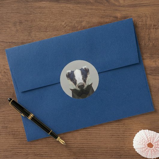 Stomme geometrische badger ronde sticker