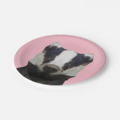 Stomme geometrische badger roze papieren bordje (Gekanteld)