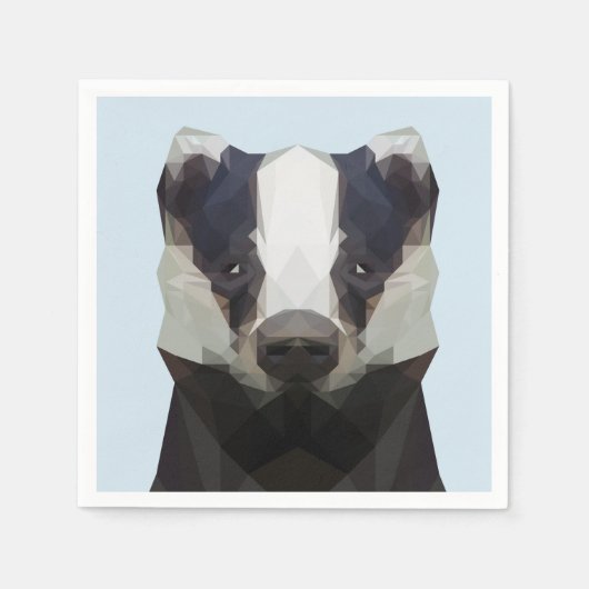 Stomme geometrische badger servetten (Voorkant)