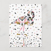 Stomme geometrische Flamingo abstract ontwerp Briefkaart (Voorkant)