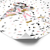 Stomme geometrische Flamingo abstract ontwerp Foto Afdruk (Hoek)