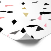 Stomme geometrische Flamingo abstract ontwerp Poster (Hoek)