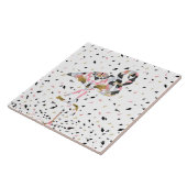 Stomme geometrische Flamingo abstract ontwerp Tegeltje (Zijkant)