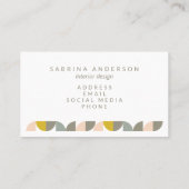 Stomme geometrische minimalistische blindgeel en g visitekaartje (Achterkant)