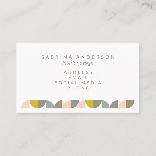 Stomme geometrische minimalistische blindgeel en g visitekaartje (Achterkant)