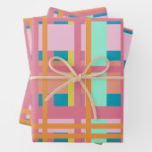 Stomme geplakte geometrische lijnen voor het afspe inpakpapier vel (In situ)