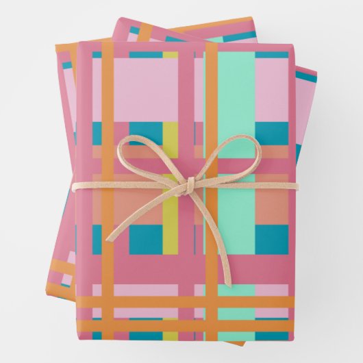 Stomme geplakte geometrische lijnen voor het afspe inpakpapier vel (In situ)