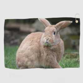Stomme ginger bunny met grote oren golfhanddoek