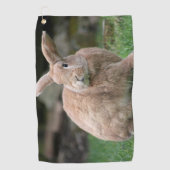 Stomme ginger bunny met grote oren golfhanddoek (Voorkant)