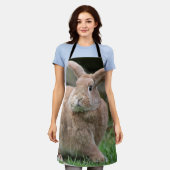 Stomme ginger bunny met grote oren schort (Gedragen)