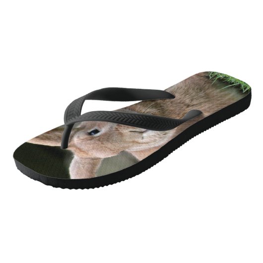 Stomme ginger bunny met grote oren teenslippers (Schuin)