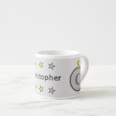 Stomme giraffe grijs geel met sterren espresso kop (Voorkant rechts)