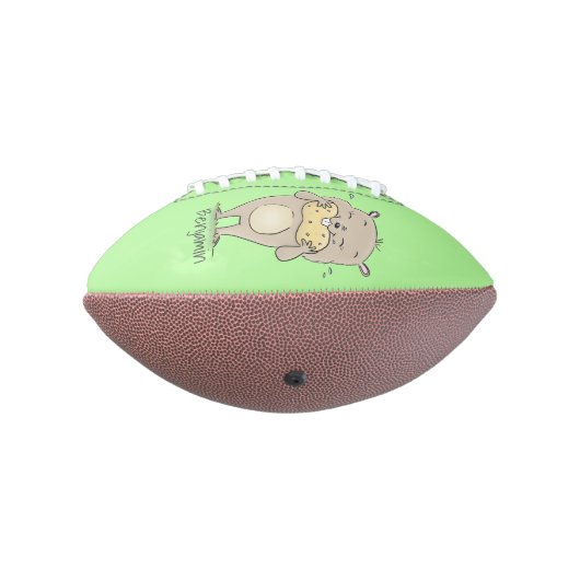 Stomme glimlachende hamster met pinda-cartoon american football (Gedraaid 270)