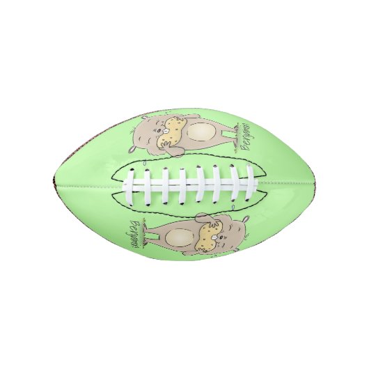Stomme glimlachende hamster met pinda-cartoon american football (Voorkant)