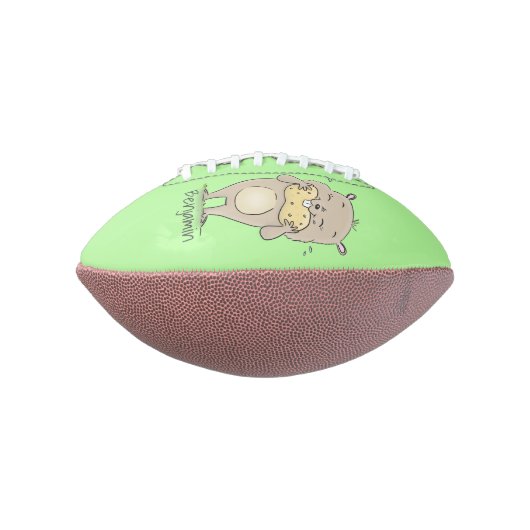Stomme glimlachende hamster met pinda-cartoon american football (Gedraaid 90)