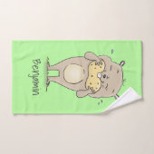 Stomme glimlachende hamster met pinda-cartoon bad handdoek (Handdoek)