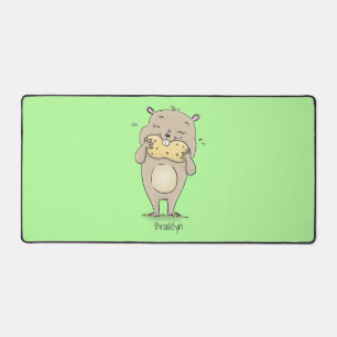 Stomme glimlachende hamster met pinda-cartoon bureaumat