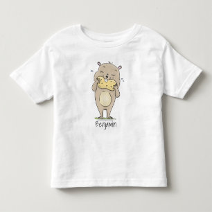 Stomme glimlachende hamster met pinda-cartoon kinder shirts