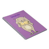 Stomme glimlachende hamster met pinda-cartoon notitieboek (Rechterzijde)