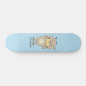 Stomme glimlachende hamster met pinda-cartoon persoonlijk skateboard (Horizontaal)