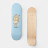 Stomme glimlachende hamster met pinda-cartoon persoonlijk skateboard (Voorkant)