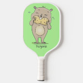 Stomme glimlachende hamster met pinda-cartoon pickleball paddle (Achterkant)