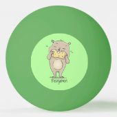 Stomme glimlachende hamster met pinda-cartoon pingpongbal (Achterkant)