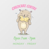 Stomme glimlachende hamster met pinda-cartoon raamsticker (Vel)