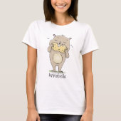 Stomme glimlachende hamster met pinda-cartoon t-shirt (Voorkant)