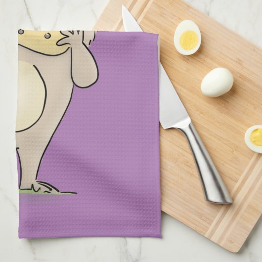 Stomme glimlachende hamster met pinda-cartoon theedoek (Quarter Fold)