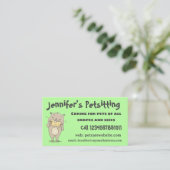 Stomme glimlachende hamster met pinda-cartoon visitekaartje (Staand voorkant)