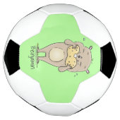 Stomme glimlachende hamster met pinda-cartoon voetbal (Gedraaid)