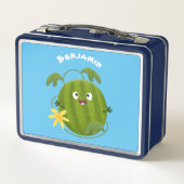 Stomme glimlachende watermeloen cartoon (Achterkant)