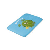 Stomme glimlachende watermeloen cartoon badmat (Gekanteld)